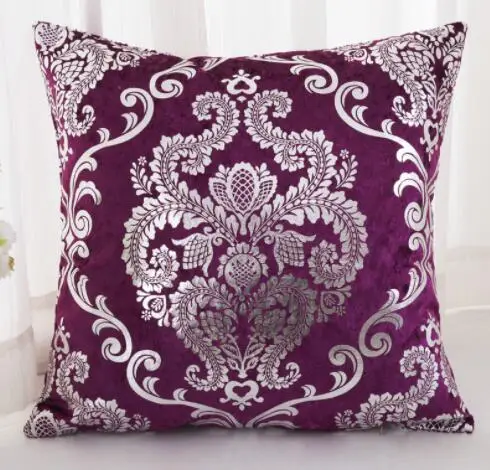 European Luxury Silver Stamp Velvet Pillow Cushion Cover, Sofa Cushion Cover, Bed Room ornament, Wholesale, New, FG749