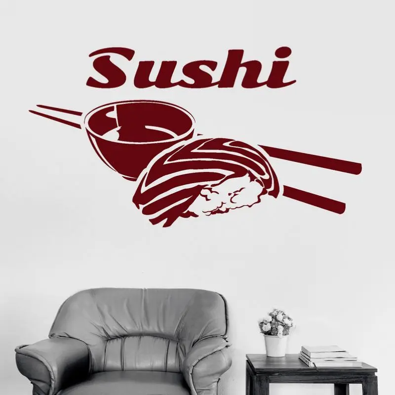 Sushi Sticker Japan Food Decal Poster Vinyl Art Wall Decals Pegatina Quadro Parede Decor Mural Sushi  Sticker