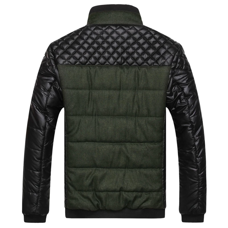 DIMUSI-PU Patchwork Design algodão Parkas masculino, jaquetas acolchoadas grossas, casacos casuais masculinos, casacos de inverno, roupas da moda, YA745