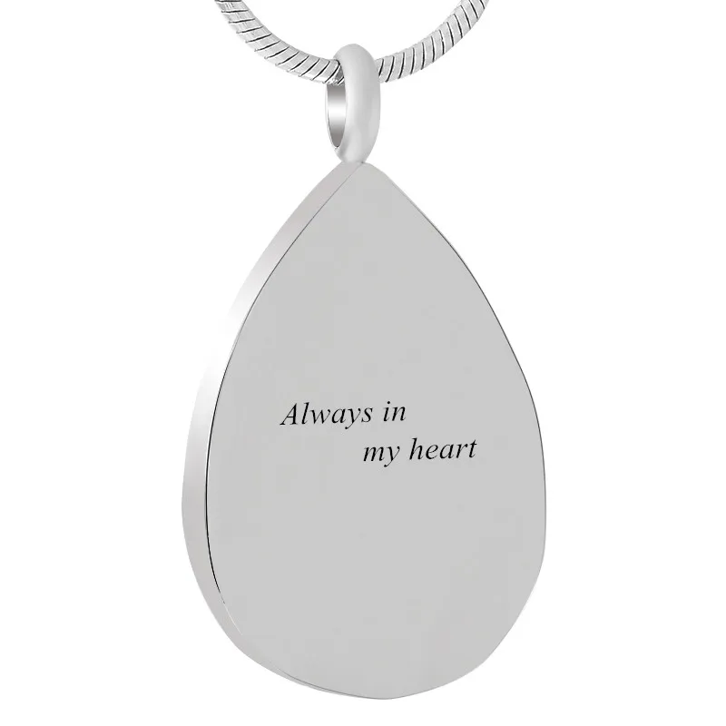 

IJD9433 Stainless Steel Teardrop Shape Cremation Blank Keepsake Pendant for Ashes Urn Engraving Souvenir Necklace Jewelry