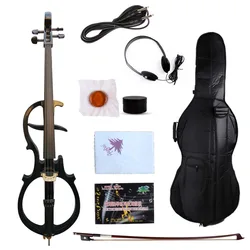 4/4 violoncello Black Electric Cello Solid wood Wonderful Sound Bag Bow Yinfente