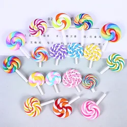 8PCS Slime Charms Colorful Lollipop Soft Clay Plasticine Slime Accessories Beads Making Supplies For DIY Scrapbooking Crafts