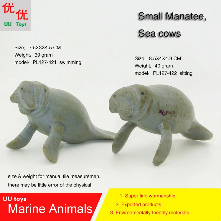 Hot toys Baby Manatee, Sea Cows Simulation model Marine Animals Sea Animal kids gift educational props  Action Figures