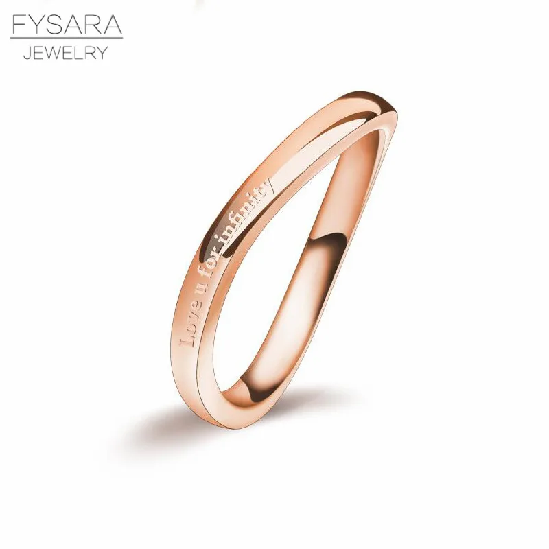 Fashion Jewelry Wholesale High Quality Love for Infinity Irregular Distortion Ring 316L Stainless Steel Woman Love Tail Ring