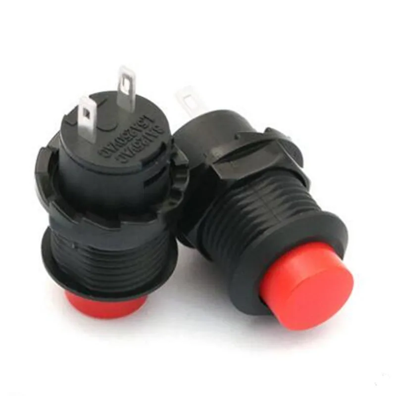 30pcs/lot DS-228 DS-428 6-Color NO 12mm Round Control Self-locking Switch Push Button Switch