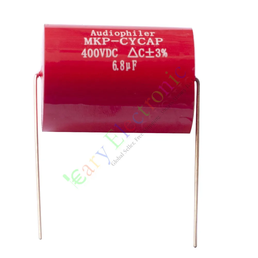 

Wholesale and retail 5pc MKP 400V 6.8uf Red long copper leads Axial Electrolytic Capacitor audio amp free shipping