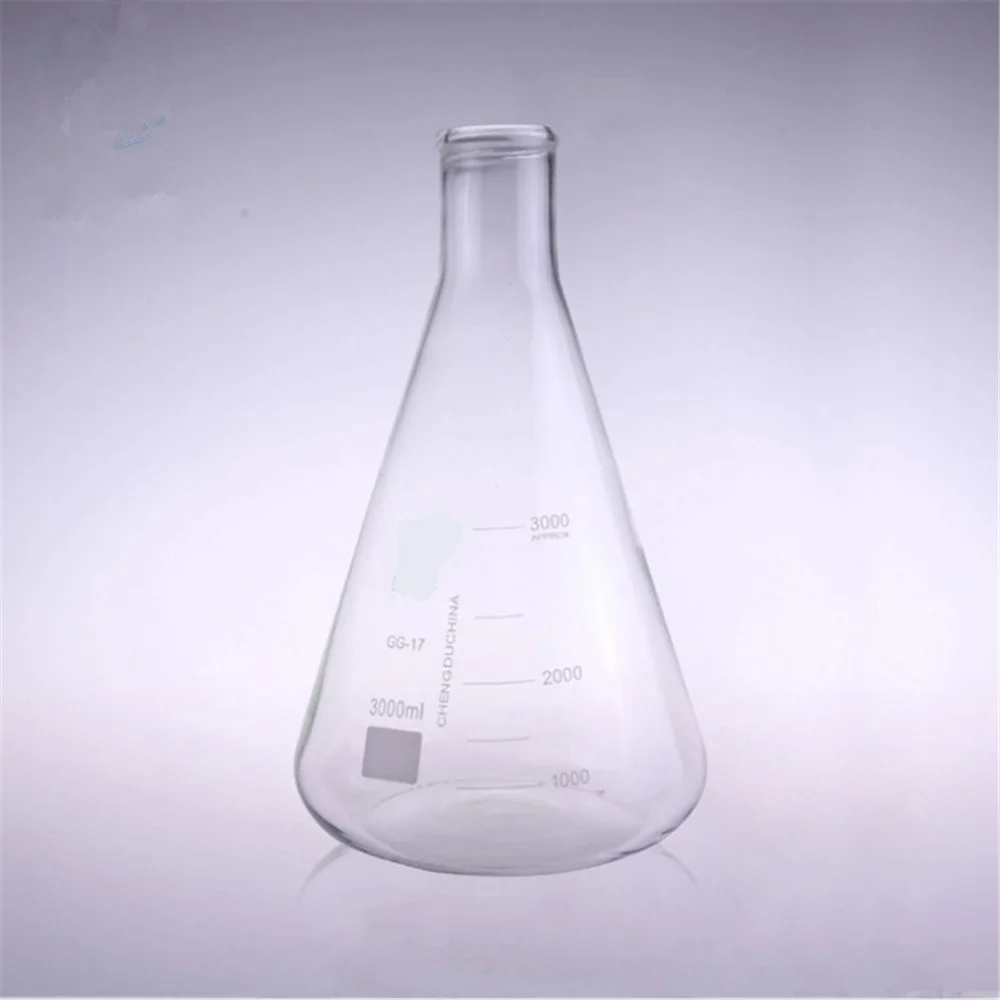 

3000ml,Glass Erlenmeyer Flask,Glass Conical Flask,Narrow Neck ,Laboratory Glassware