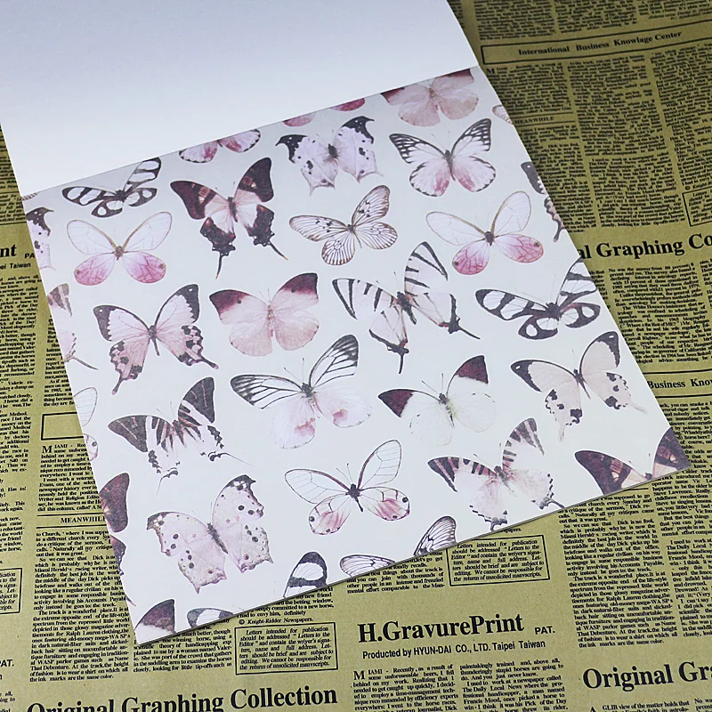 beautiful vintage 12 inch DIY scrapbooking paper craft set butterfly bird cage floral vine design