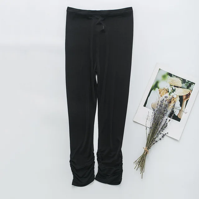 Birdsky atau-23 Wanita Legging 3/4 Capri Celana Pensil Celana Betis Panjang Celana 70% Viscose 30% Mulberry Sutra, 5 Warna.