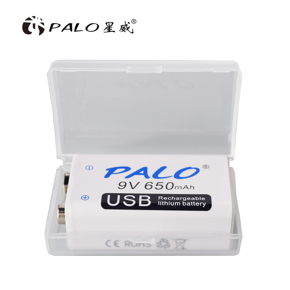 Ładowarka PALO 9 V 650 mAh micro USB Akumulator litowo-jonowy 9 V Akumulator litowy 6F22 do helikoptera RC Model Mikrofon Zabawka