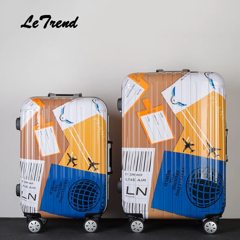 Children Carton Rolling Luggage Bussiness Travel Bag 20 inch Women Men 24 Inch Carry On Suitcases Wheels Trunk