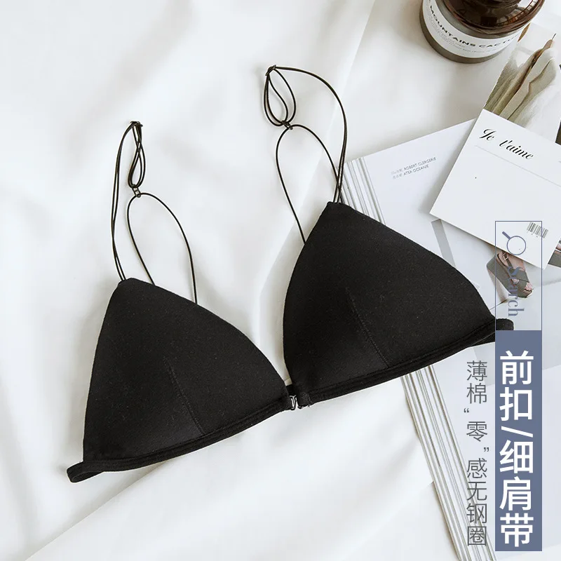 SP&CITY Ins Simple Sexy Seamless Bra Women Triangle Design bralette Soft Solid Brief Female Front Closure Wire Free Lingerie