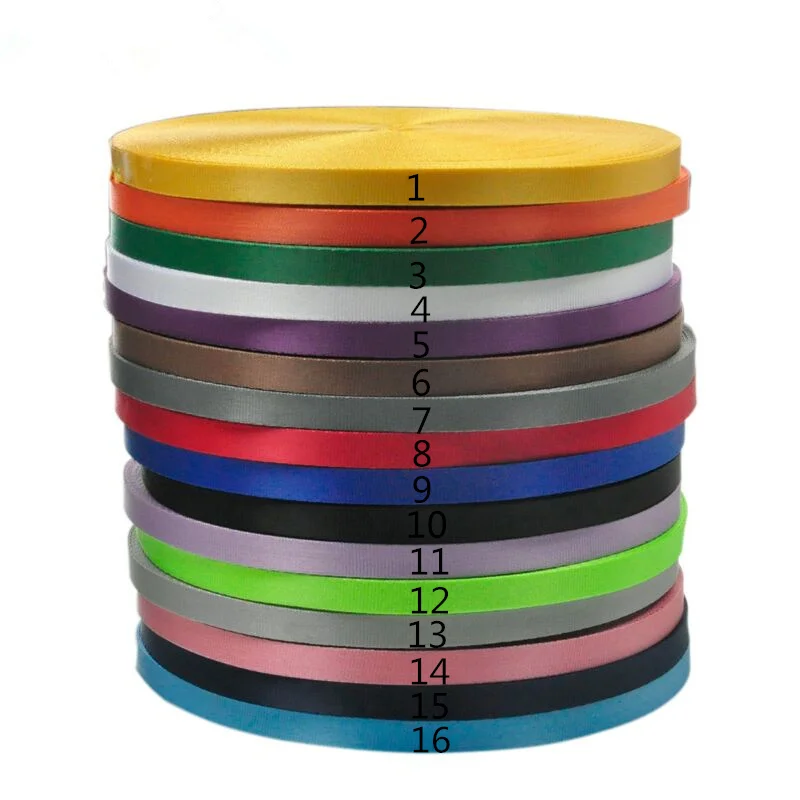 15mm 50Meters Nylon Webbing Colorful Heavy Strong Straps Bias Tape for Indoor or Outdoor Gear, Bags Hand Made Accessories Belt