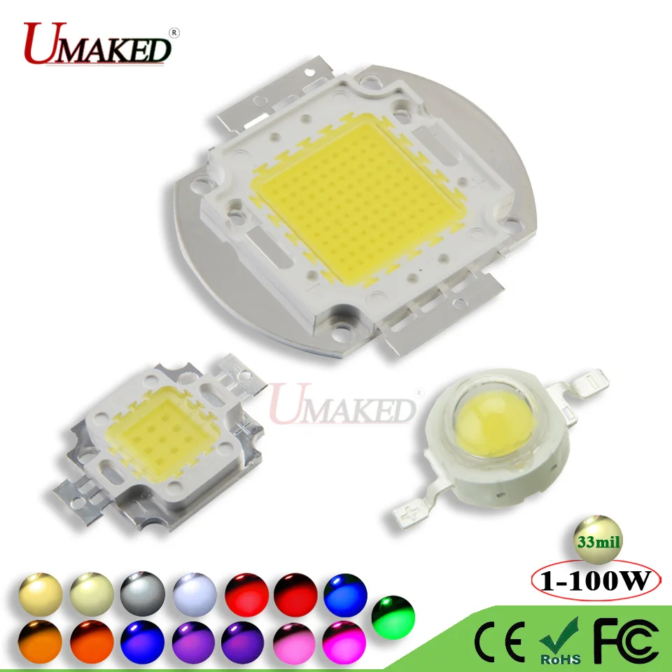 High Power LED COB Light SMD 33mil chips Natural White 4000-4500K 1/3W 5W 10W 20W 30W 50W 100W LED Bulb Spotlights COB Diode diy