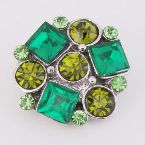 Hot KZ1166 Charm Colorful Rhinestone Fashion 18mm snap buttons fit DIY snaps Bangles necklaces jewelry wholesale trendy women