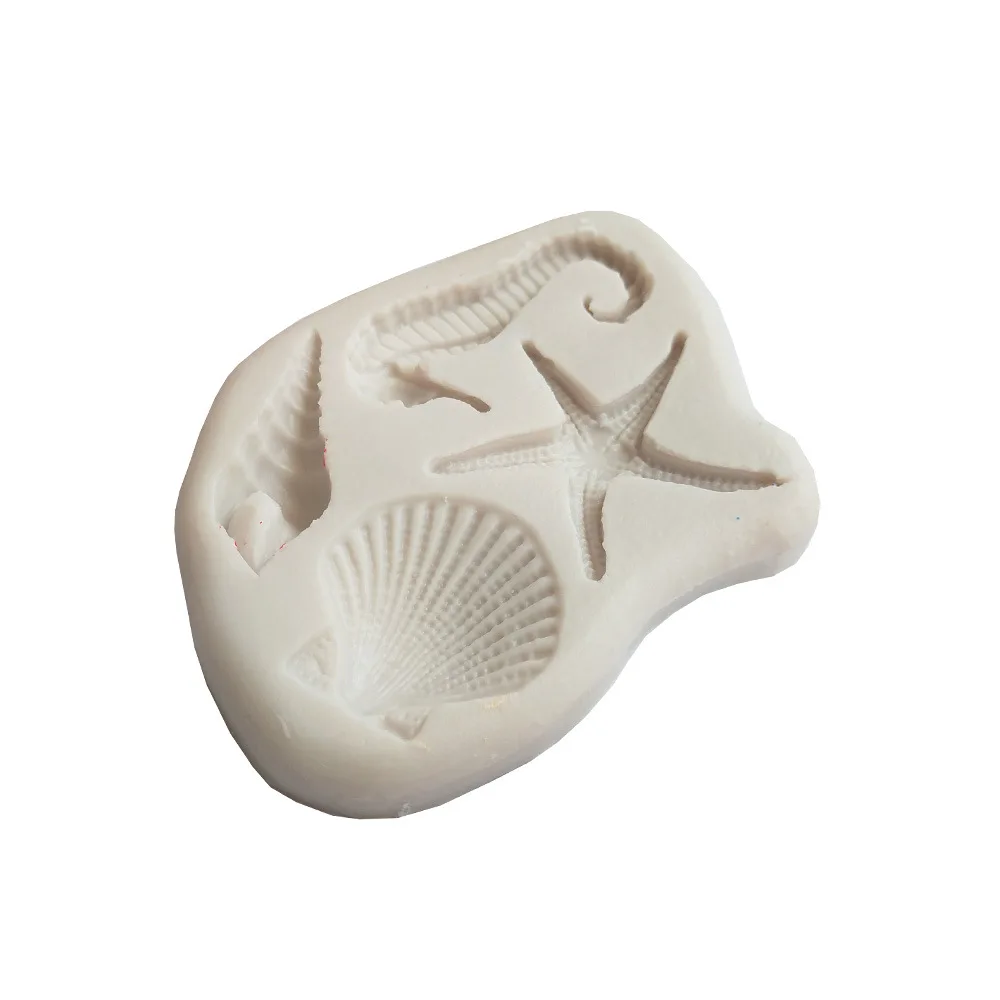 Sea Animals Shell Silicone Candy Clay Gumpaste Sugar Fondant Molds Party Cake Decorating Tools
