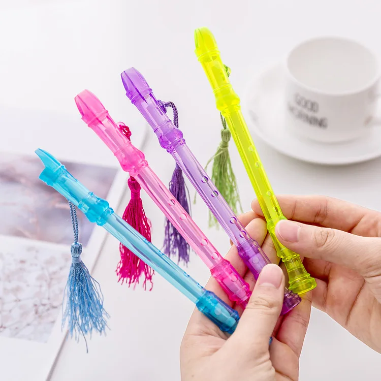 1 Pcs Creative Flute Styling Pen Pole Neutral Pen Can Whistle Pen Students Reward Small Gifts Gel Pen Cute Stationary Wholesale