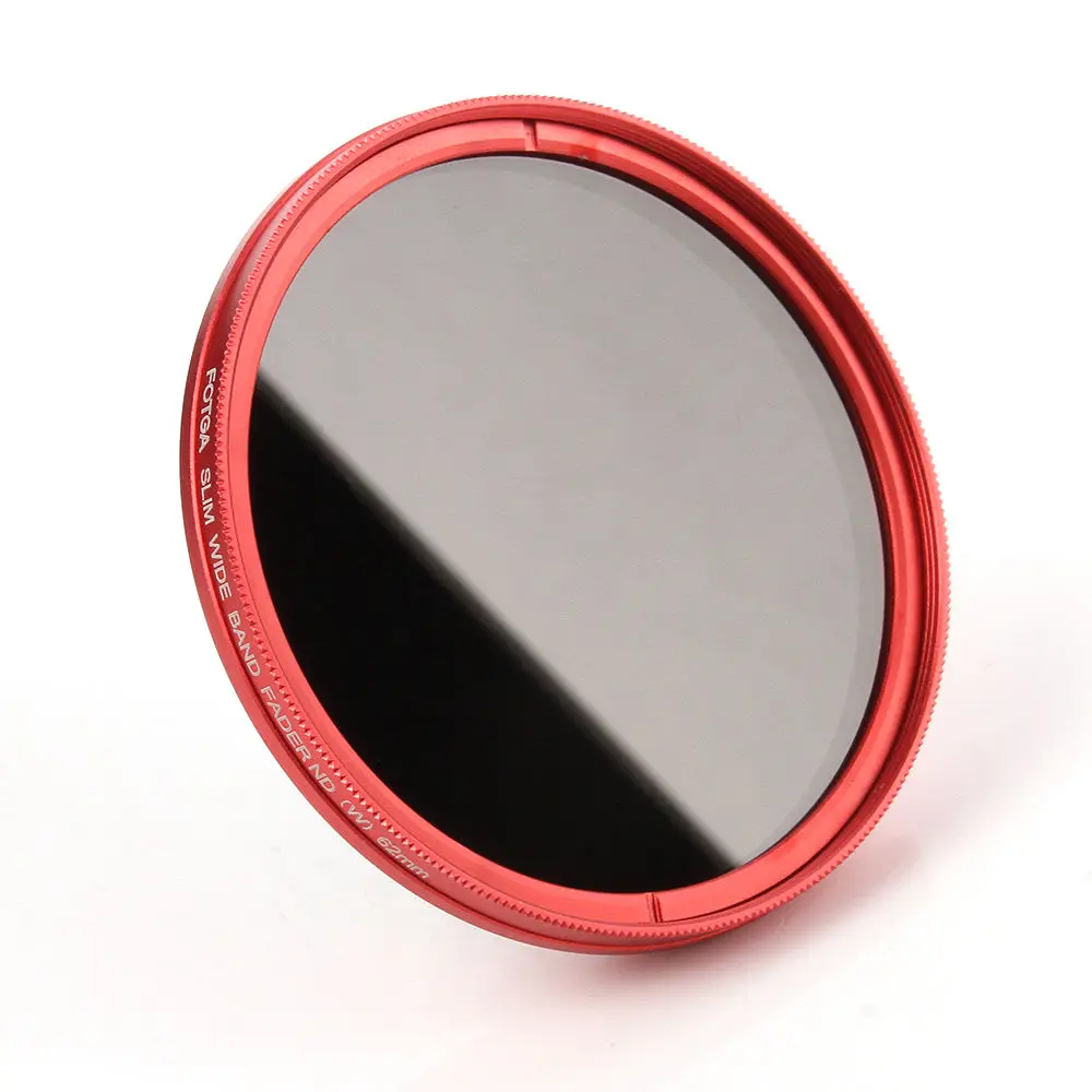 FOTGA 58mm ND Filters Camera Slim Fader ND(W) Red Ring Filter Variable Adjustable ND2 ND8 to ND400