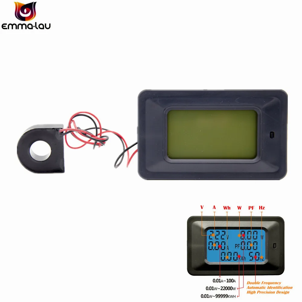 22KW AC110-250V 100A Digital Voltage Meter Energy Meter LCD Power Voltmeter Ammeter Current Amps Watt Tester Detector Indicator