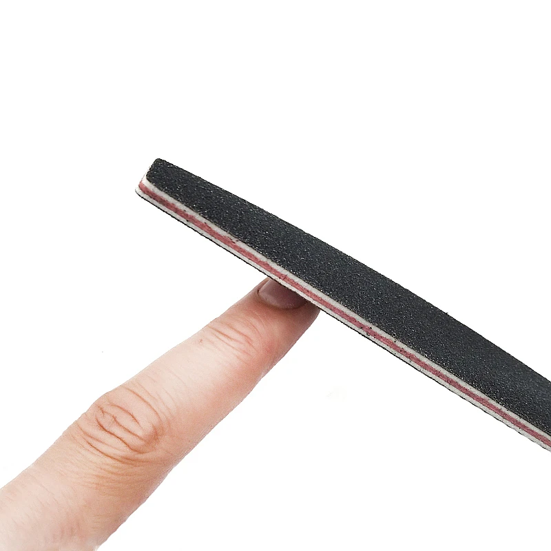 50 Pcs/Lot Professional Nail File Buffer Salon Glitter Nail Files 100/180 Grit Manicure Tools Black Sanding Paper File Supplier - 图片 4
