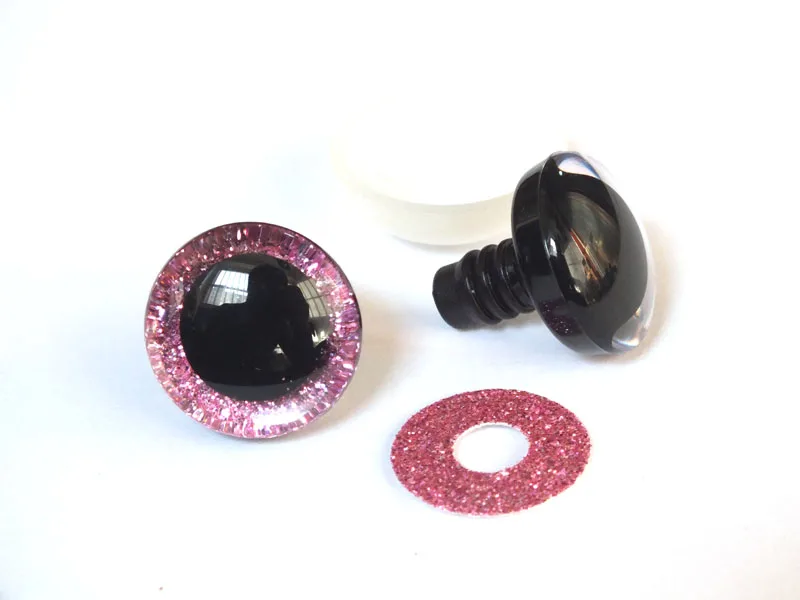 20 piezas-Ojos de juguete de seguridad de plástico trapezoidal transparente, sin tejer, brillo, 9mm, 12mm, 14mm, 16mm, 18mm, 20mm, 25mm