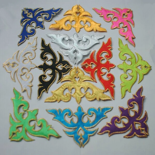 20Pcs Gold and Silver Propitious Cloud Subsidies Cosplay National Costumes Embroidery Cloth Paste DIY Materials YN710