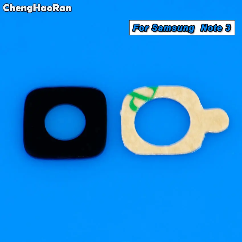 ChengHaoRan-Reemplazo de lente de cristal de cámara trasera para Samsung Galaxy Note 3, 4, 5, 8, cubierta de lente de cristal de cámara + pegatina