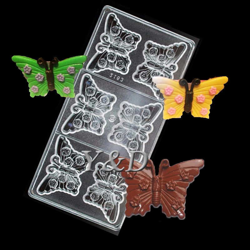 Nice Beautiful Butterfly Shaped Clear Polycarbonate Chocolate Mold DIY  PC Baking Tools