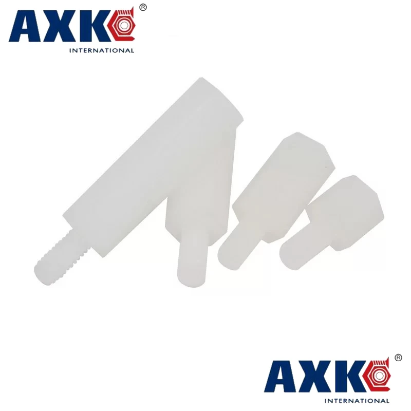 White Plastic Nylon M2 M2.5 M3 M4 Hex Column Standoff Spacer Screw Stand-off M3 Hex Screw Male M2/M2.5*L+5 / M3/M4*L+6