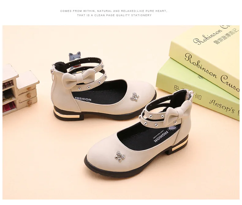Shorha Meisjes Schoenen Voor Party Enkelband Lederen Schoenen Grote Meisjes Prinses Schoenen Vlinder-Knoop Jurk Schoenen Baby Kids 2-14 Jaar