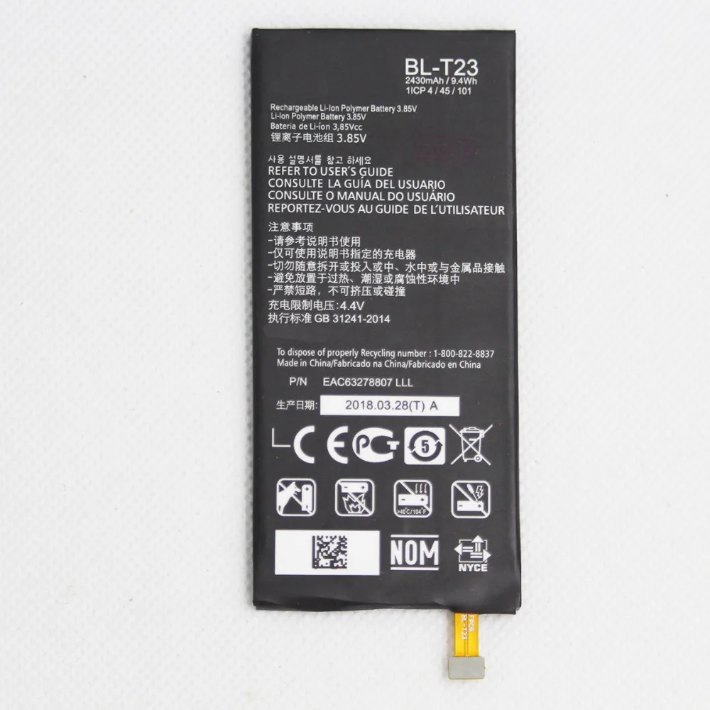 

2430mAh BL-T23 / BLT23 / BL T23 Phone Battery For LG X Cam X-Cam X Cam K580 K580Y F690 K580DS Battery + adhesive Tools