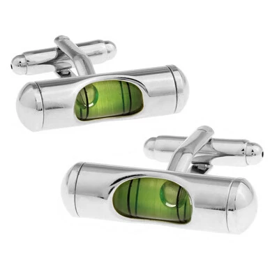 HYX Luxury shirt Green level meter cufflink for mens Brand cuff buttons cuff links High Quality abotoaduras Jewelry