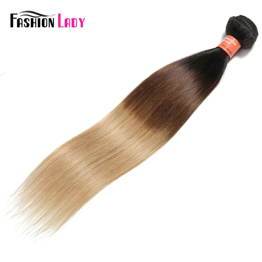 Moda lady pré-colorido 100% cabelo humano tece ombre cor t1b/613 feixes de cabelo reto brasileiro 1 3 4 feixes não remy