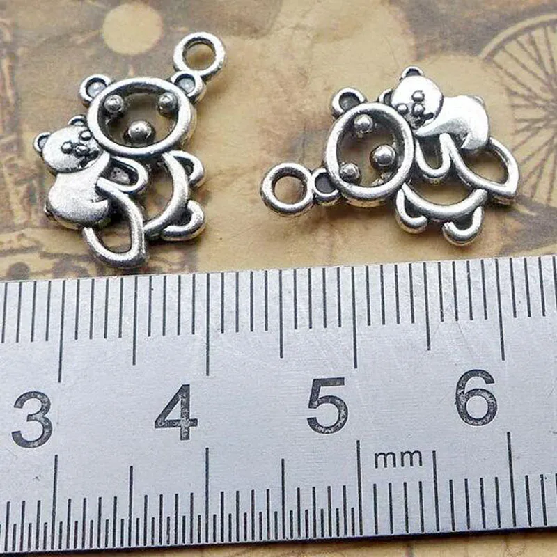 50pcs Tibetan Silver Plated Koala Charms Pendants For Jewelry Making DIY Craft Handmade 18.3x13mm