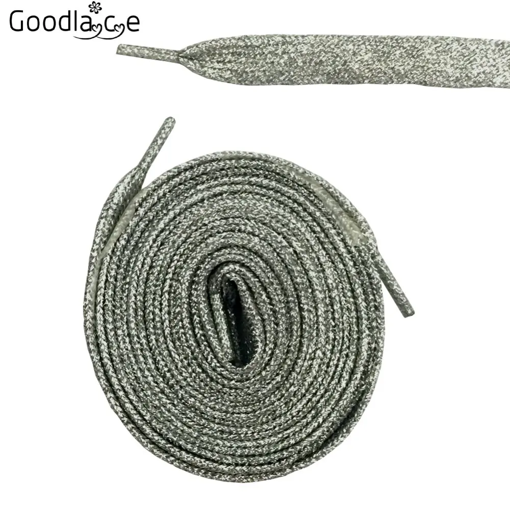 115 CM Long Sparkle Metallic Color Shoelaces Bling Bling Shoe Laces Glitter Flat Shoe Strings