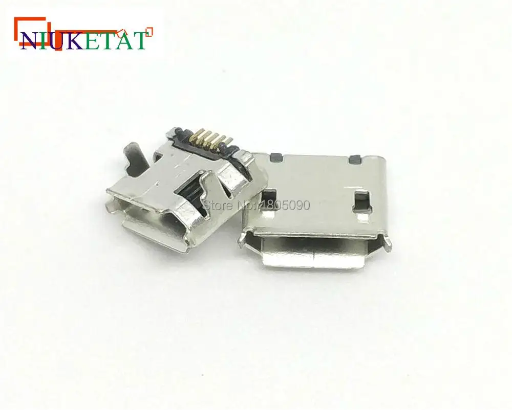 100pcs micro USB mini connector 5pin DIP2 7.2mm short pin 5P Data port Charging port mini usb connector for Mobile end plug