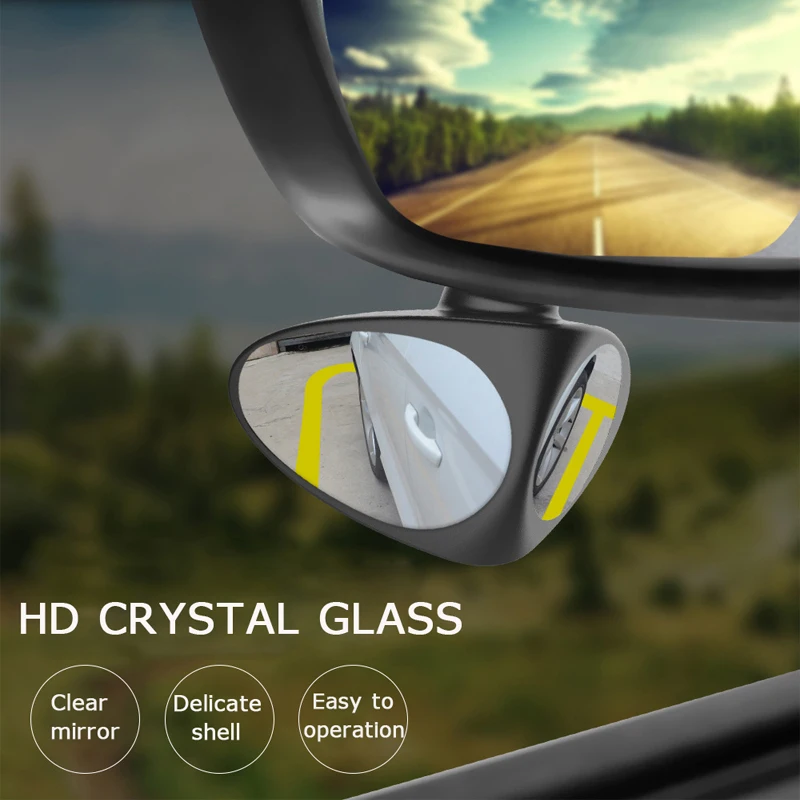 2 in 1 Car Convex mirror & Blind Spot Mirror Wide Angle Mirror 360 Rotation Adjustable Rear View Mirror View front wheel