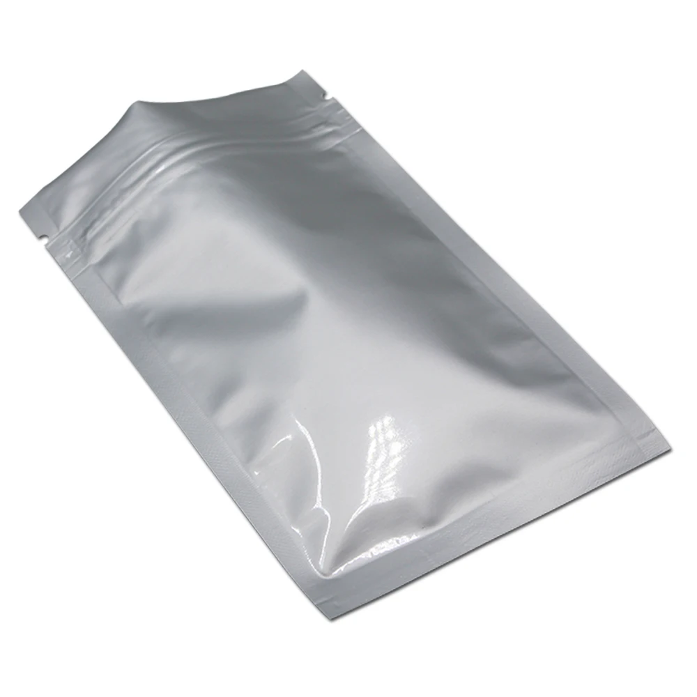 

50Pcs/ Lot 16*24cm Beef Pure Mylar Self Seal Storage Bag 6.29"x9.44" Powder Heat Seal Silver Aluminum Foil Zipper Packing Pouch