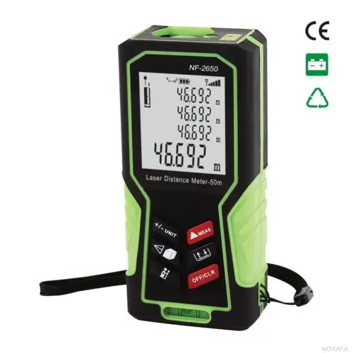 NF-2650 Digital Laser distance meter Handheld Laser Rangefinder Tape measure Distance/Area/Volume in Level Tool Lofting function