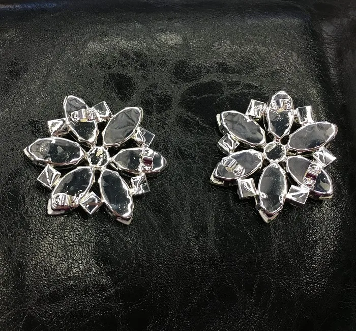 43mm gorgeous AB glass crystal rhinestone decorative flower button for women coat sandals bags dress hat decoration