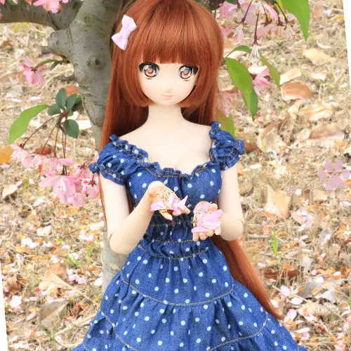 Stock New BJD 1/3 1/4 MSD Smart Doll Clothes Sweet Jeans Wave Point Cute Dress/Skirt