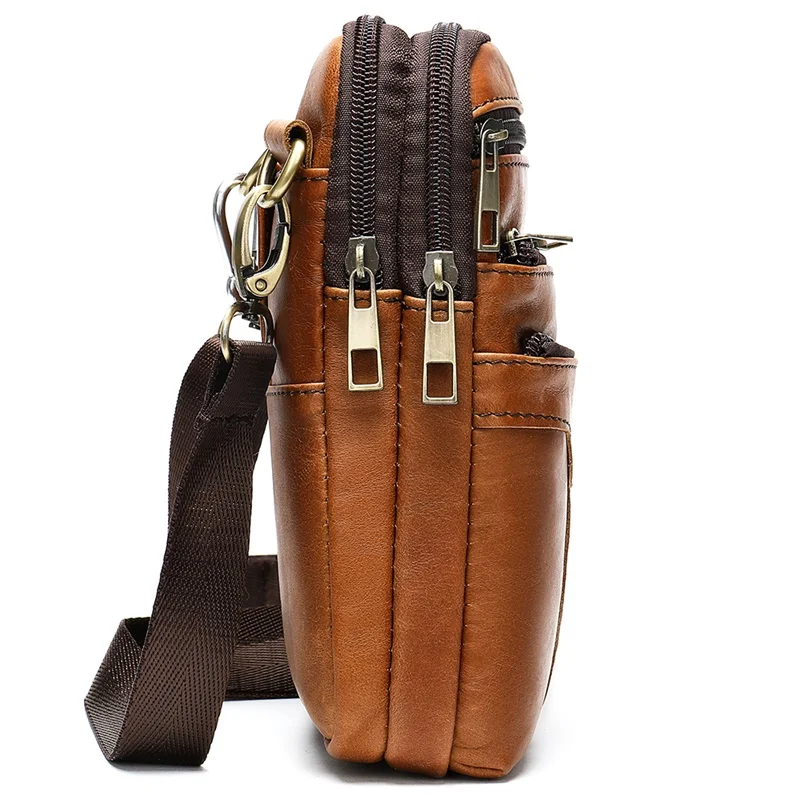 WESTAL Small Men\'s Shoulder Bag for Men Genuine Leather Crossbody Bags Mini Male Phone Bags Belts Flap Messenger 7538