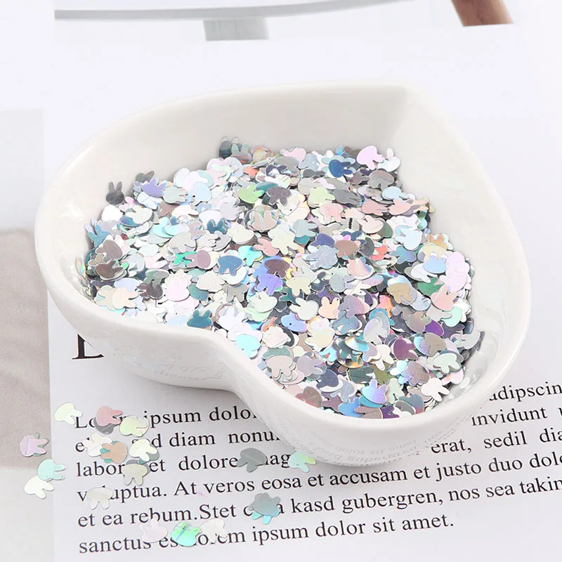 10g/Pack 4mm Rabbit Shape Ultrathin Sequins PET Paillettes for Nails Art manicure/wedding Christmas Decoration Confetti