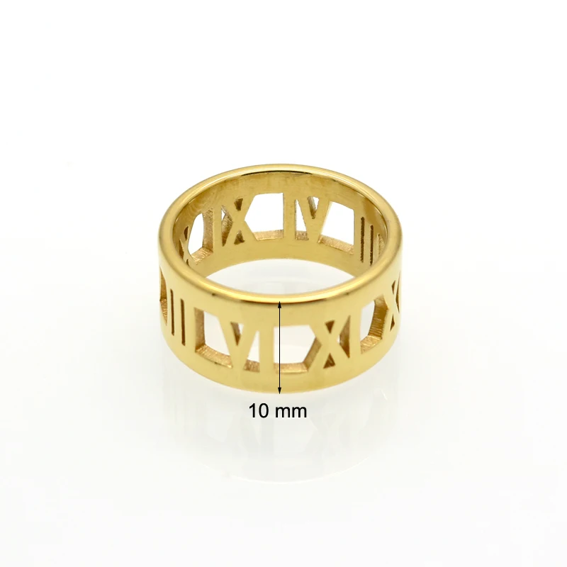 Fashion Roman Number Ring Punk Couple Rings Rose Gold Color Rings For Women Stainless Steel Ring Finn Jewelry Wholesale