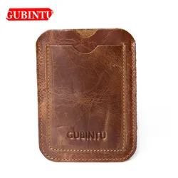 GUBINTU Geniune Leather Card Wallet Simple Design ID Card Holder Passcard Pocket Classic High Quality Brand Male wallet
