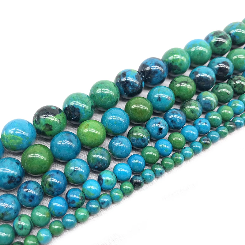 Phoenix Stone Round Beads Chrysocolla beads Loose ball Size 4/6/8/10/12MM Diy Charms Man Bracelet Handicraft Gift Jewelry Making