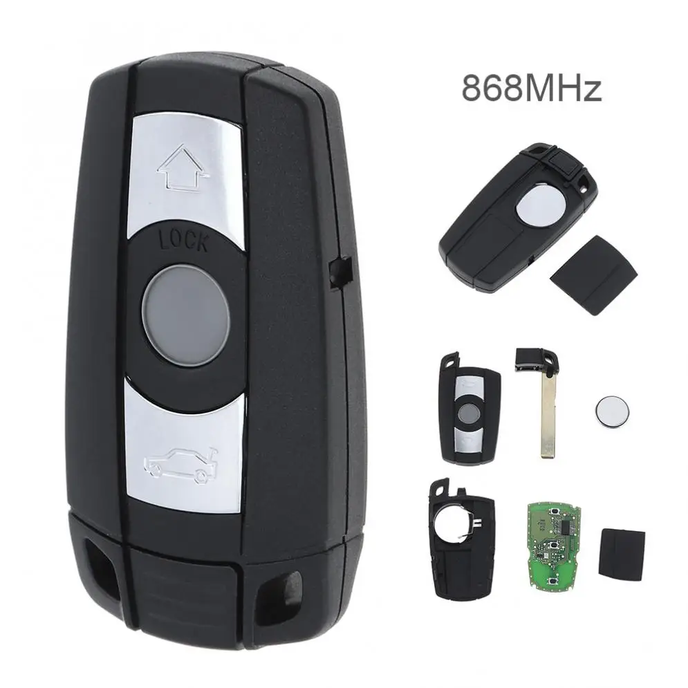 868MHz 3 Buttons PCF7945 chip Remote Car Key for BMW CAS3 System  X5 X6 Z4 1/3/5/7 Series Vehicle Smart Key With Battery