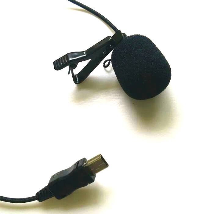 NEW 150cm High Quality 1.15M Gopro Mini USB External Microphone with Collar Clip on Mic for Gopro Hero 4 3+ 3 Camera Accessories