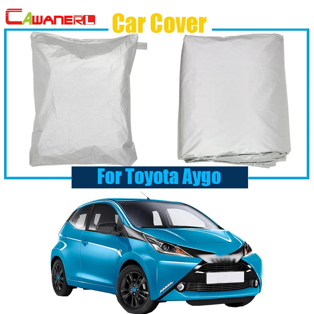 Cawanerl Car Cover Outdoor Sun Snow Rain Resistant Protection Anti UV Dust Proof Cover Sun Shade For Toyota Aygo High Quality !