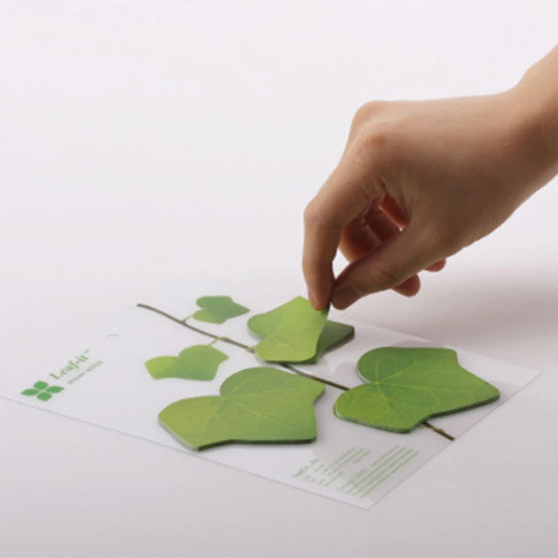 Lifelike leaves Creative Sticky Notes classroom Memo Pad Paper Sticker Gift leaf Wall stickers Fridge sticker N times